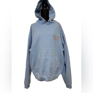 Gallery Dept. Blue Hoodie Orange Logo Size M Made in USA